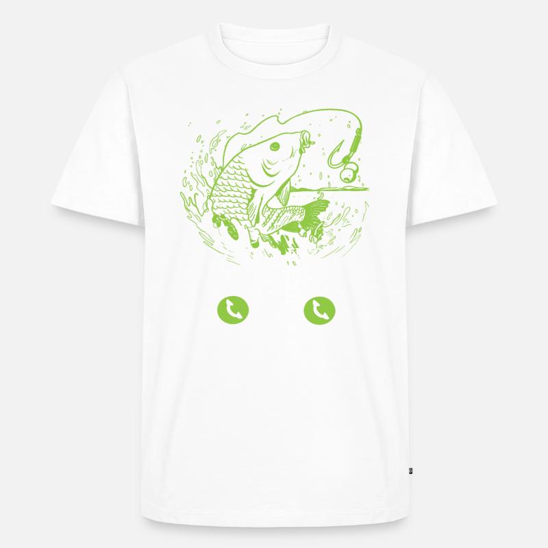 Calling Carp Spritzgrafik - Männer Premium Bio T-Shirt - Weiß