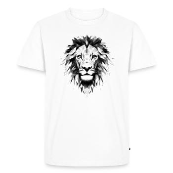 Lion Geometric - Men's Premium Organic T-Shirt - white - Front - Nico (187cm)