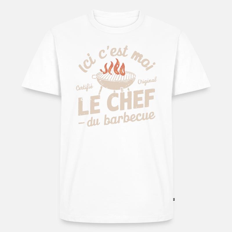 Der Grillchef - Männer Premium Bio T-Shirt - Weiß