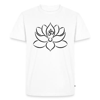 Yoga fleur de lotus méditation fleur de lotus - T-shirt Premium bio Homme - blanc - Devant - Nico (187cm)