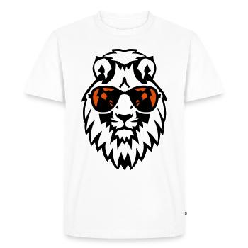 lion lunette soleil animal - T-shirt Premium bio Homme - blanc - Devant - Nico (187cm)