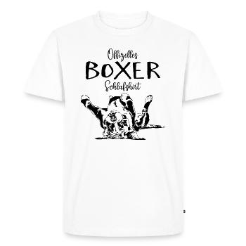 Official BOXER Sleeping Shirt Dog Wilsigns - Men's Premium Organic T-Shirt - white - Front - Nico (187cm)