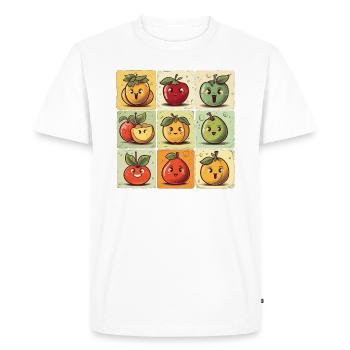 Funny Comic Fruits, Cartoon Fruit - T-shirt Premium bio Homme - blanc - Devant - Nico (187cm)