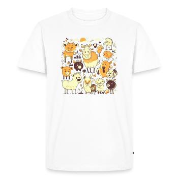 Funny Comic Cartoon Farm Animals - Men's Premium Organic T-Shirt - white - Front - Nico (187cm)