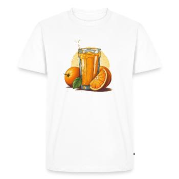 Jus d’orange fruité - Journée nationale du jus d’orange - T-shirt Premium bio Homme - blanc - Devant - Nico (187cm)