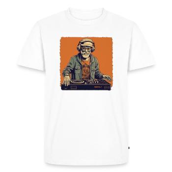 Cool bestager man en DJ hipster avec casquette - T-shirt Premium bio Homme - blanc - Devant - Nico (187cm)
