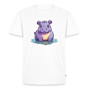 Hippopotamus - Men's Premium Organic T-Shirt - white - Front - Nico (187cm)