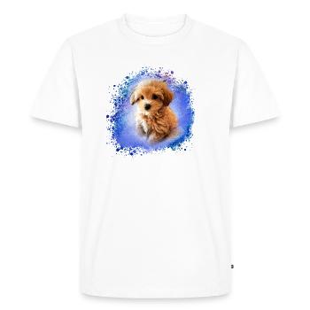 maltipoo, malteser, dog , painting,doodle - Men's Premium Organic T-Shirt - white - Front - Nico (187cm)