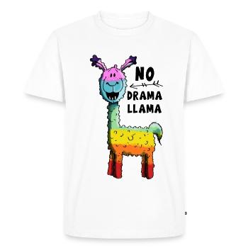Rainbow No Drama Llama - Llama - Gift - Men's Premium Organic T-Shirt - white - Front - Nico (187cm)