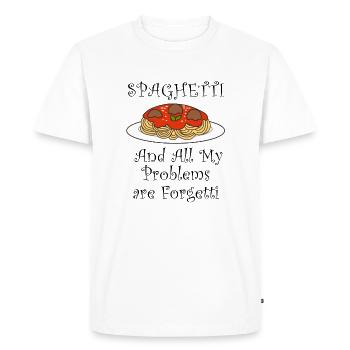 Citation ironique pour les amateurs de nouilles et - T-shirt Premium bio Homme - blanc - Devant - Nico (187cm)