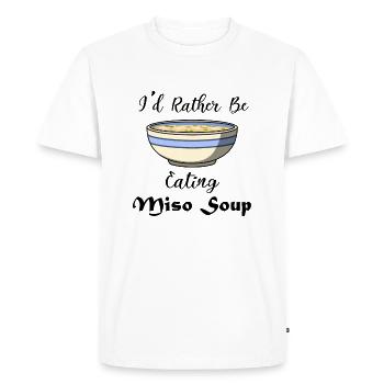 Eating Miso Soup Noodles Ramen Food - Men's Premium Organic T-Shirt - white - Front - Nico (187cm)