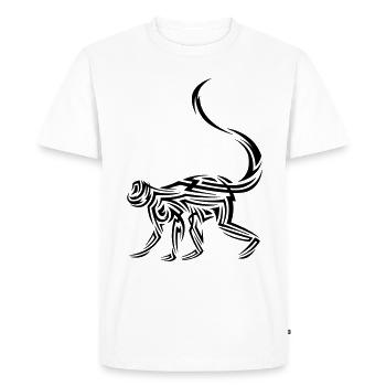 Monkey Tribal Tattoo - Men's Premium Organic T-Shirt - white - Front - Nico (187cm)