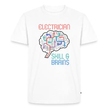 Electrician Electro Engineer Voltage Circuits - Men's Premium Organic T-Shirt - white - Front - Nico (187cm)