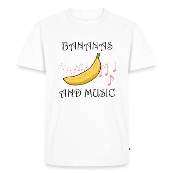Bananas and Music Notes Eating Exotic Fruits - Men's Premium Organic T-Shirt - white - Front - Nico (187cm)