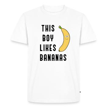 Dicton ironique sur les bananes de fruits sains - T-shirt Premium bio Homme - blanc - Devant - Nico (187cm)