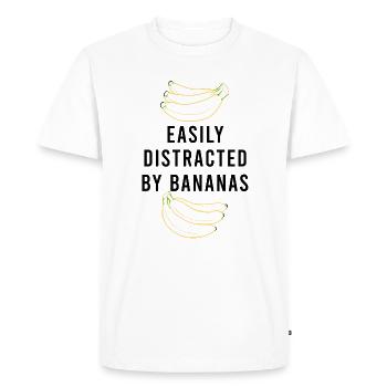 Eating Healthy Fruits Distracted by Bananas - Men's Premium Organic T-Shirt - white - Front - Nico (187cm)