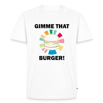 Eating Hamburgers Delicious Burger Hobby Chef - Men's Premium Organic T-Shirt - white - Front - Nico (187cm)