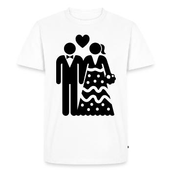 Couple Mariage Mariage Couple - T-shirt Premium bio Homme - blanc - Devant - Nico (187cm)