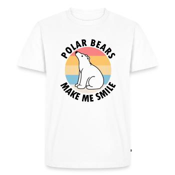 Polar Bears Smile Cute Wildlife Animal Arctic - Men's Premium Organic T-Shirt - white - Front - Nico (187cm)