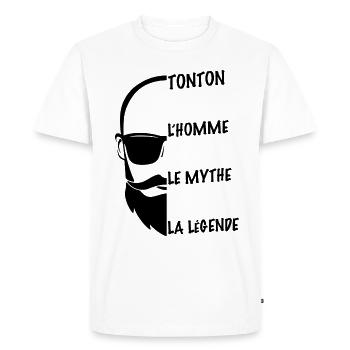 Tonton Le Meilleur Cadeau Homme Humour Famille - T-shirt Premium bio Homme - blanc - Devant - Nico (187cm)