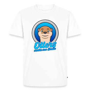 Otters Smile Cute Nature Sea Otters Wilderness - Men's Premium Organic T-Shirt - white - Front - Nico (187cm)