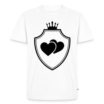 Armoiries du symbole du cœur - T-shirt Premium bio Homme - blanc - Devant - Nico (187cm)