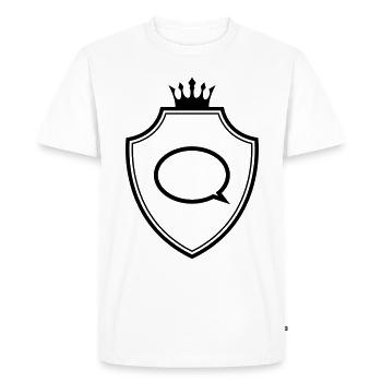 Speech bubble Coat of Arms Communication - Men's Premium Organic T-Shirt - white - Front - Nico (187cm)