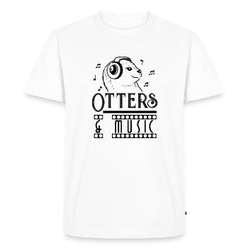 Otters Music Notes ironiques, dicton ironique : - T-shirt Premium bio Homme - blanc - Devant - Nico (187cm)