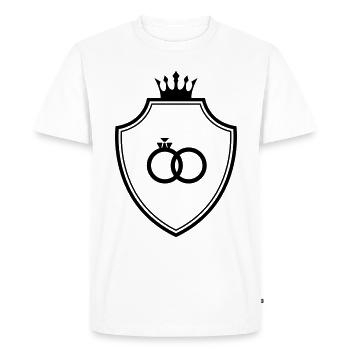 Anneaux de mariage Bague Armoiries Mariage - T-shirt Premium bio Homme - blanc - Devant - Nico (187cm)