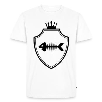Armoiries de poisson Armoiries Os - T-shirt Premium bio Homme - blanc - Devant - Nico (187cm)