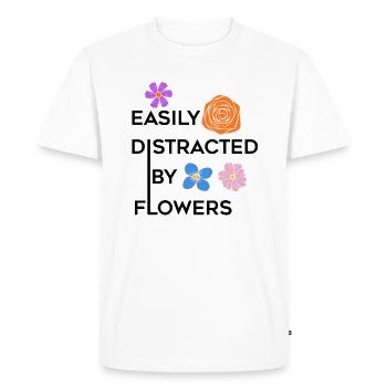 Distrait par les fleurs Funny Florist Hobby - T-shirt Premium bio Homme - blanc - Devant - Nico (187cm)