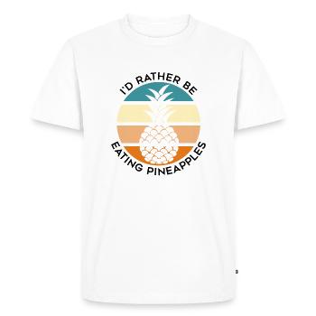 Manger des ananas, des vacances exotiques d'été, - T-shirt Premium bio Homme - blanc - Devant - Nico (187cm)