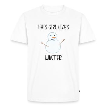 Paysage, montagnes, randonnée, saison hivernale - T-shirt Premium bio Homme - blanc - Devant - Nico (187cm)