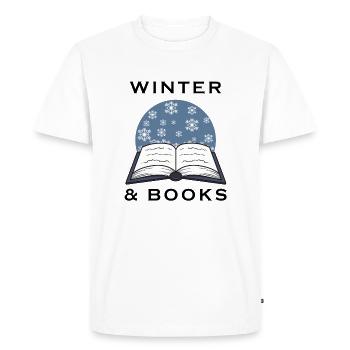 Winter Reading Books Cozy Snowflakes Hiking - Men's Premium Organic T-Shirt - white - Front - Nico (187cm)