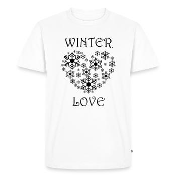 Winter Love Hiking Mountains Landscape Winter - Men's Premium Organic T-Shirt - white - Front - Nico (187cm)