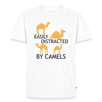 Distracted by Camels Wildlife Nature Desert Animal - Men's Premium Organic T-Shirt - white - Front - Nico (187cm)