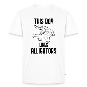 Un garçon aime les alligators, les animaux - T-shirt Premium bio Homme - blanc - Devant - Nico (187cm)