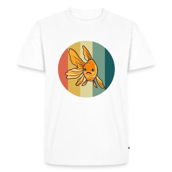 Cute Goldfish Design Aquaristis Hobby Fish - Men's Premium Organic T-Shirt - white - Front - Nico (187cm)