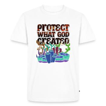 Protégez la création de Dieu, la nature, - T-shirt Premium bio Homme - blanc - Devant - Nico (187cm)