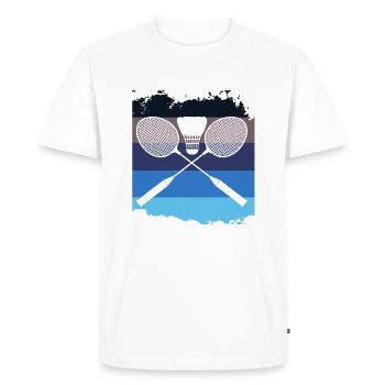 Raquette de badminton Joueur de badminton - T-shirt Premium bio Homme - blanc - Devant - Nico (187cm)