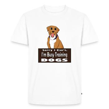 Busy Training Dogs Cute Puppy Dog Training - Men's Premium Organic T-Shirt - white - Front - Nico (187cm)
