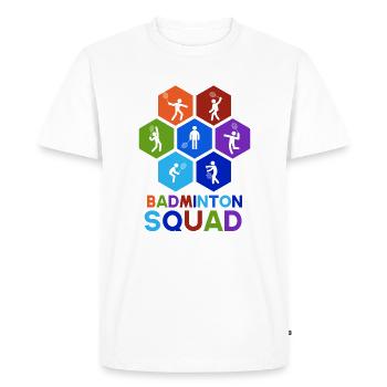 Shuttlecock Badminton Retro Sports Hobby - T-shirt Premium bio Homme - blanc - Devant - Nico (187cm)