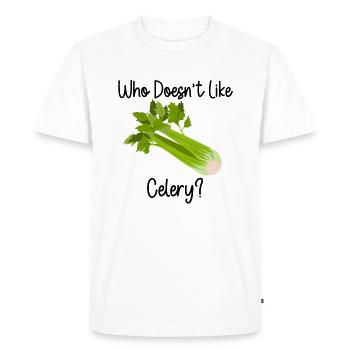 Citation ironique sur le céleri : Des légumes qui - T-shirt Premium bio Homme - blanc - Devant - Nico (187cm)