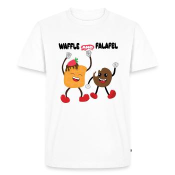 Waffle and Falafel Cute Food Mix - Men's Premium Organic T-Shirt - white - Front - Nico (187cm)