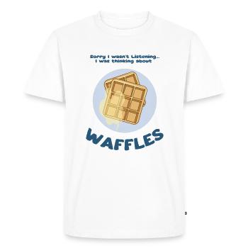 En pensant aux gaufres, au sirop Hobby Chef - T-shirt Premium bio Homme - blanc - Devant - Nico (187cm)
