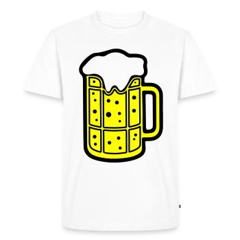 Chope de bière symbole de bière Cheers - T-shirt Premium bio Homme - blanc - Devant - Nico (187cm)