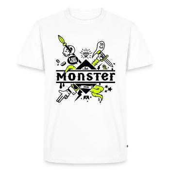 monster - Men's Premium Organic T-Shirt - white - Front - Nico (187cm)