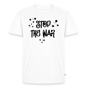 Stop the war statement demo - Men's Premium Organic T-Shirt - white - Front - Nico (187cm)