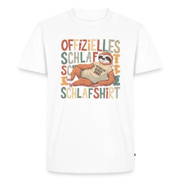 Sleep Shirt Sloth Funny Saying Pijama Funny - Men's Premium Organic T-Shirt - white - Front - Nico (187cm)
