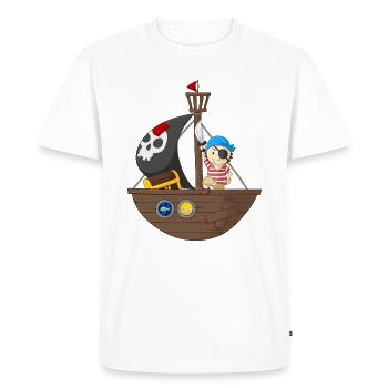 Little pirate with his ship - Men's Premium Organic T-Shirt - white - Front - Nico (187cm)